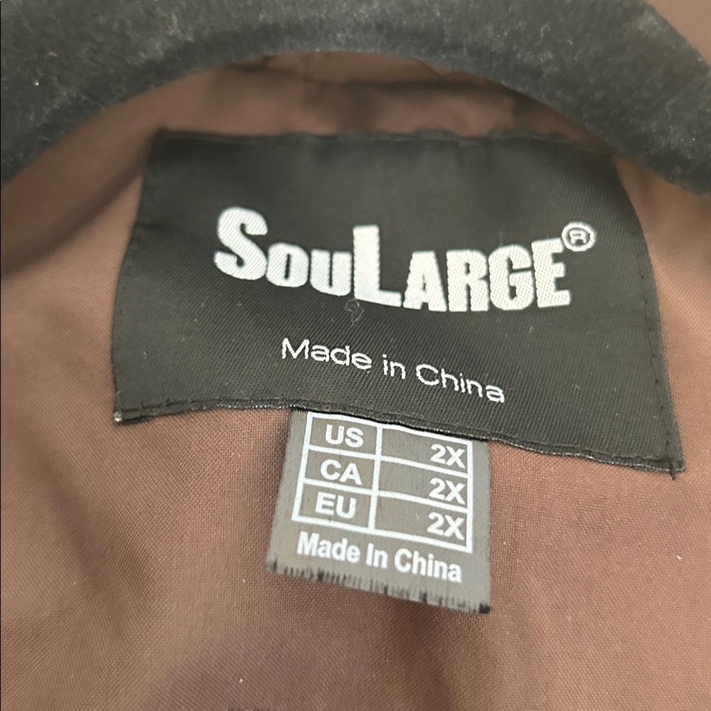 Brown Hooded Parka with Faux Fur Trim - Picture 2 of 2